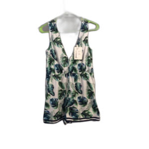 New NWT Asos V Neck Tank Palm 6P Tropical Floral Leaves